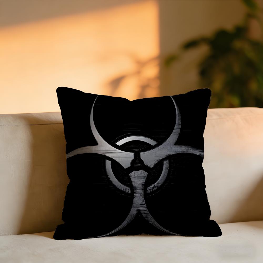 

Nuclear Symbol Cushion Cover Cozy Velvet Throw PillowSoft Warm Cushion For Sofa Bed 30X30cm