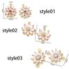 4/6Pcs 18K Gold Color Plated Brass Zircon Flower Shape Pendants for DIY Women Jewelry Making Necklace Earrings Accessories