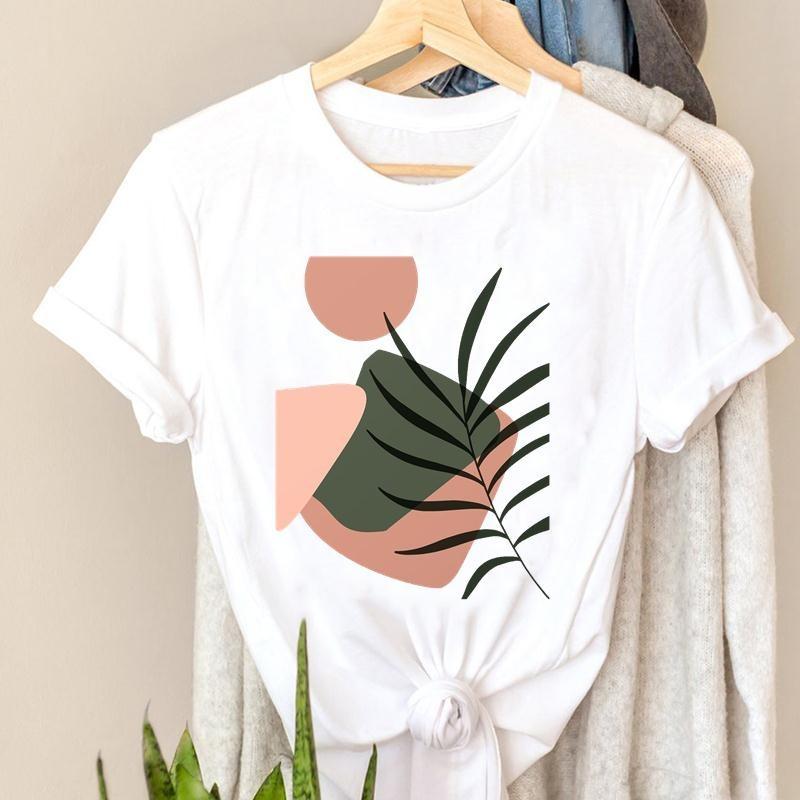 European Size Women Printing T Tee Top Fashion Clothes Tshirt Casual Cartoon O-neck Travel Vacation Print