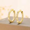 Silver Plated Full Paved CZ Hoop Earrings, Sparkling in & Out Crystal Huggie Hoops for Women
