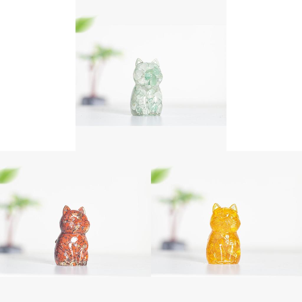 Resin Crystal Cat Figurine With Handmade Resin Art For Home Decor And Gift Giving