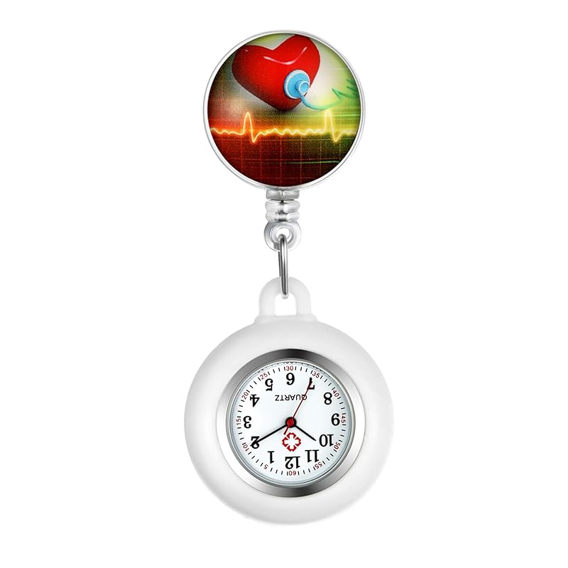 

Lancardo nurse watch nurse clock pocket watch pocket watch silicon removable stretchable men s ladies cute stethoscope nursery teacher caregiver