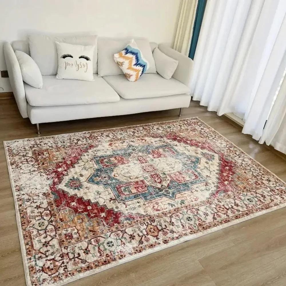 Ethnic Retro Style Carpet for Living Room Living Room Bedroom Bathroom Carpet Home Decoration Soft Foot Mat Anti Slip