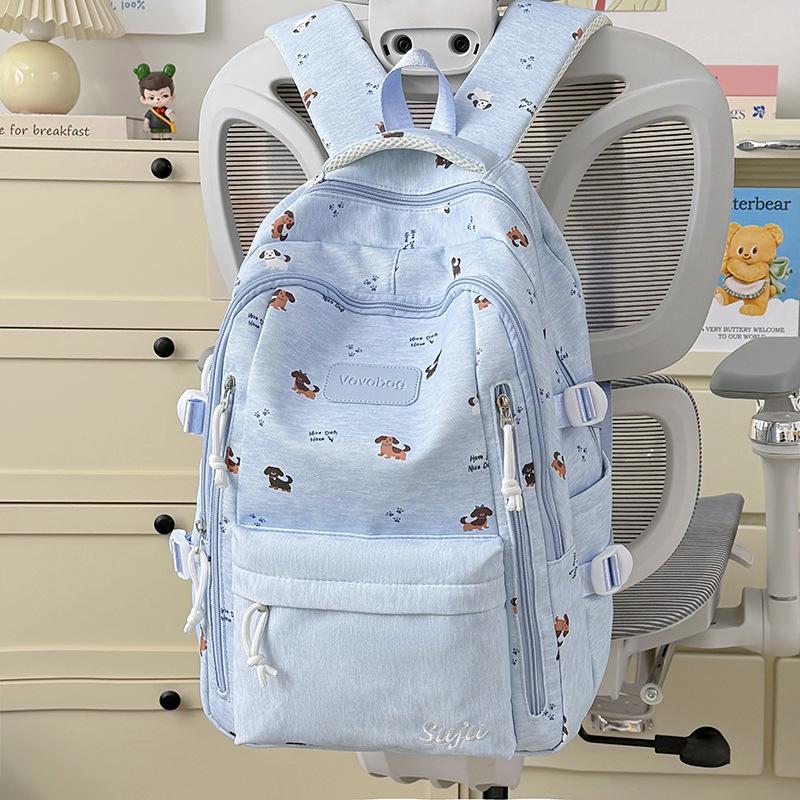 Schoolbag milk fufu salt sweet balance soft cute cartoon puppy full print backpack student daily commute light oxygen research school bag