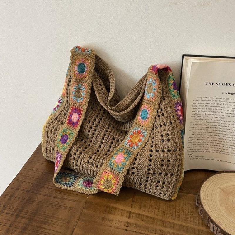 New Knitted Bag Woven Bag Large Capacity Tote Bag Bohemian Messenger Bag Messenger Bag Women's Bag