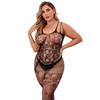 Oversize ženy Sexy síťované jednodílné body punčochové kalhoty Krajkové body Spodní prádlo Velká velikost