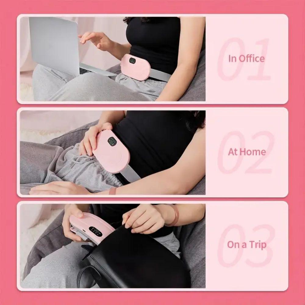 LED Display Electric Warm Waist Belt 4 Gear Massage Vibrating Abdominal Massager  Body Shaping