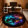 1PC Gaming Controller Neon Round Chair mat Area Rug - Non-Slip, Floor Mat for Office, Bedroom, home decor Christmas Gift c0528119