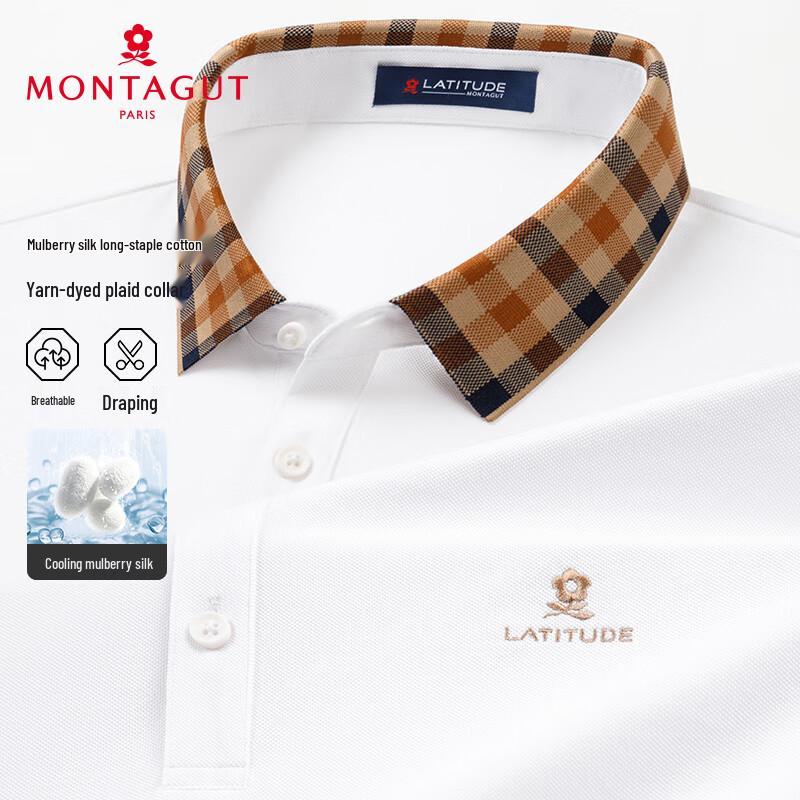 MONTAGUT Pánské polo tričko ze směsi hedvábí s chladivým efektem a odolností proti mačkání