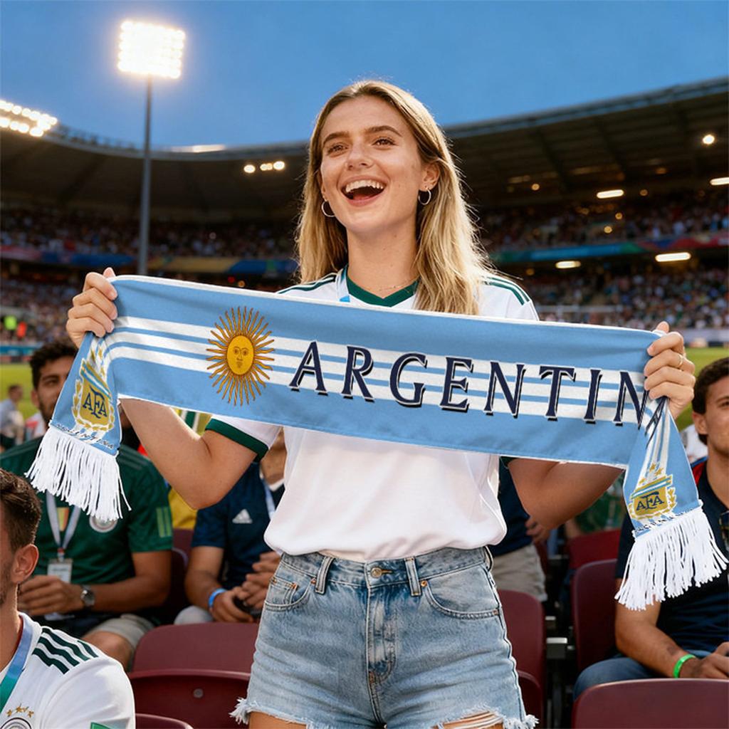 Soccer Fan Scarf World Cup Supporter Scarf Football Club Fan Scarf Soft Knit Material Durable Design Suitable for Outdoor Use