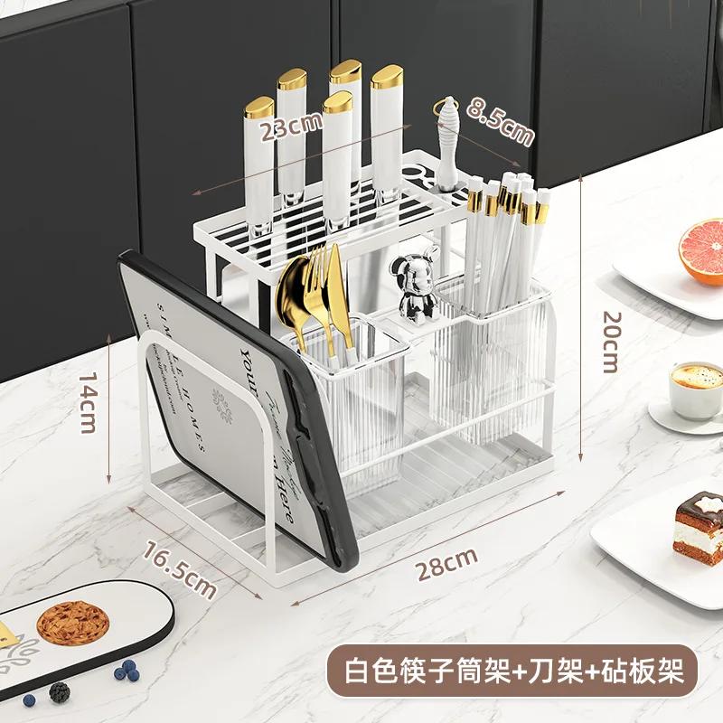 Multipurpose Kitchen Storage Rack Knife Holder Drawer Rack Cabinet Storage Holder Bathroom Organizer Shelves Drain Drying Rack