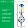 Spray Gun Oil/Water Separator, 1/4" Filter Pressure Regulator, EU Adapter With Air Pressure Regulator, Air Compressor Regulator