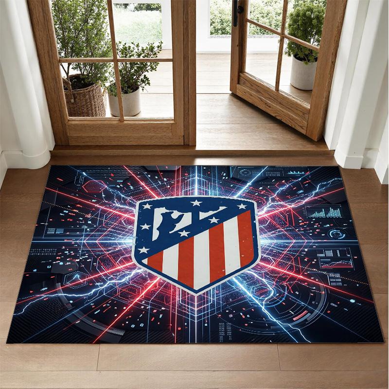 Atletico Madrid Design Kristall-Samt-Teppich Weich Dekorative Matte für Schlafzimmer Eingang