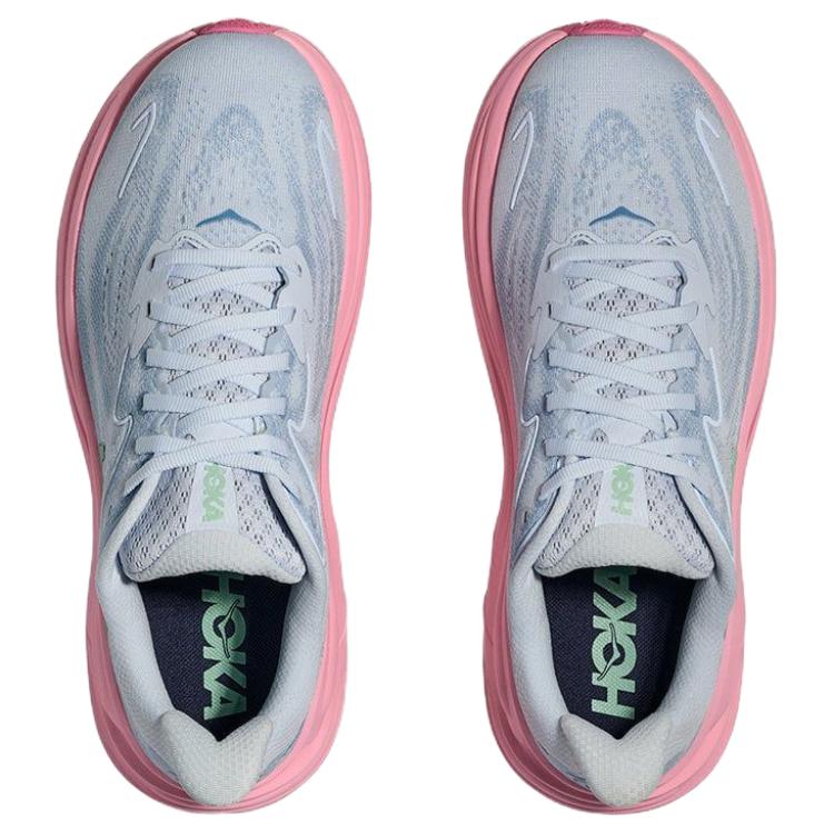 HOKA One One Clifton 10 Weit Bequem Vielseitig Rutschfest Langlebig Atmungsaktiv Stützend Laufschuhe Damen Sneaker Blau Rosa 1162050-OTP