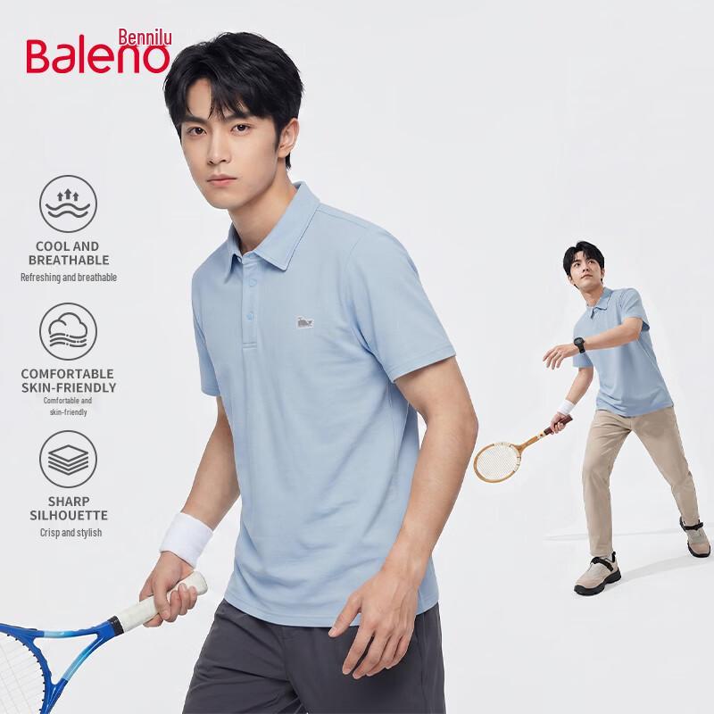Baleno Men s Whale Graphic Short Sleeve Polo Shirt L
