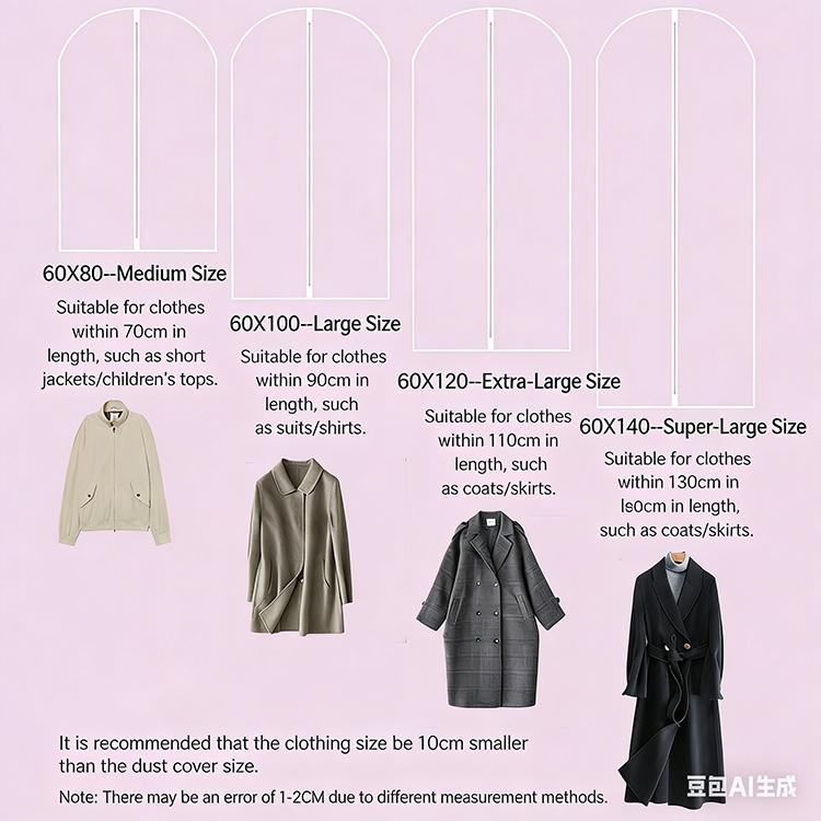 All Purpose Clothes Dust Cover,Reusable Hanging Garment Bag,Transparent Suit Protector for Wardrobe,Travel,Breathable,for Suits,Coats,Dresses