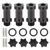 4Pcs Aluminium 17mm Hex Hub Extension Adapter for 1:8 Ratio RC Model Car(Black)