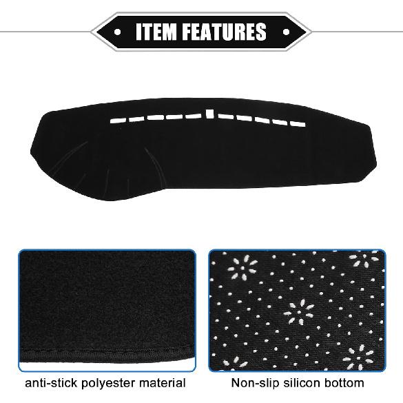 Dashboard Cover Compatible for Hyundai Sonata 2006-2008, Non-Slip Polyester Black Dash Cover Mat Dash Board Protector Cover