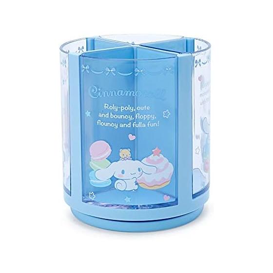 Подставка для ручек Sanrio, синяя пластиковая саксофонная подставка Cinnamoroll Cinnamoroll, вращающаяся на 360 градусов, держатель для ручек, косметическая кисточка для макияжа, тюль, персонаж для домашних животных