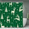 Christmas Tree Decorative Shower Curtain Bathroom Set - Machine Washable, With 12 Hooks, Including Toilet Seat Cover And Bathtub