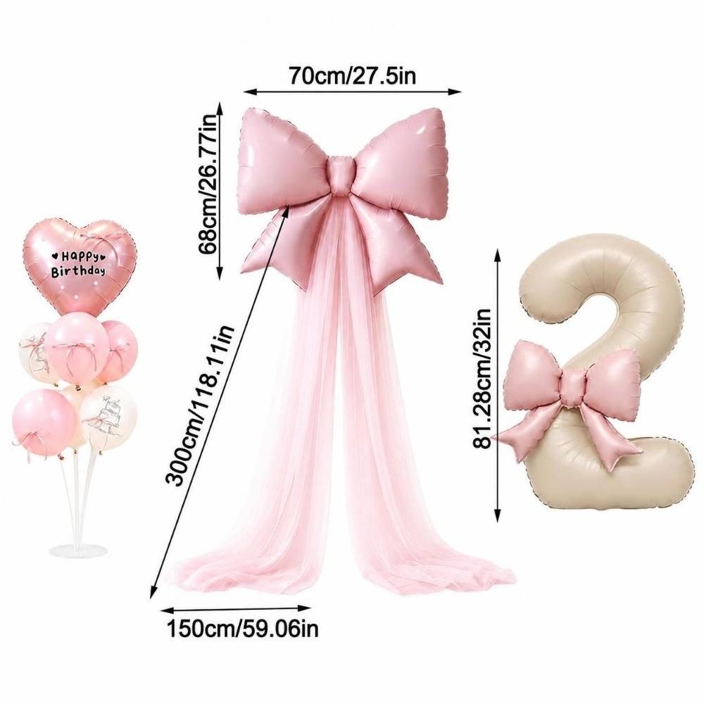 40 Inch Large Number Balloon Set DIY Bowknot Design Foil Balloon Set  Party Atmosphere Setup