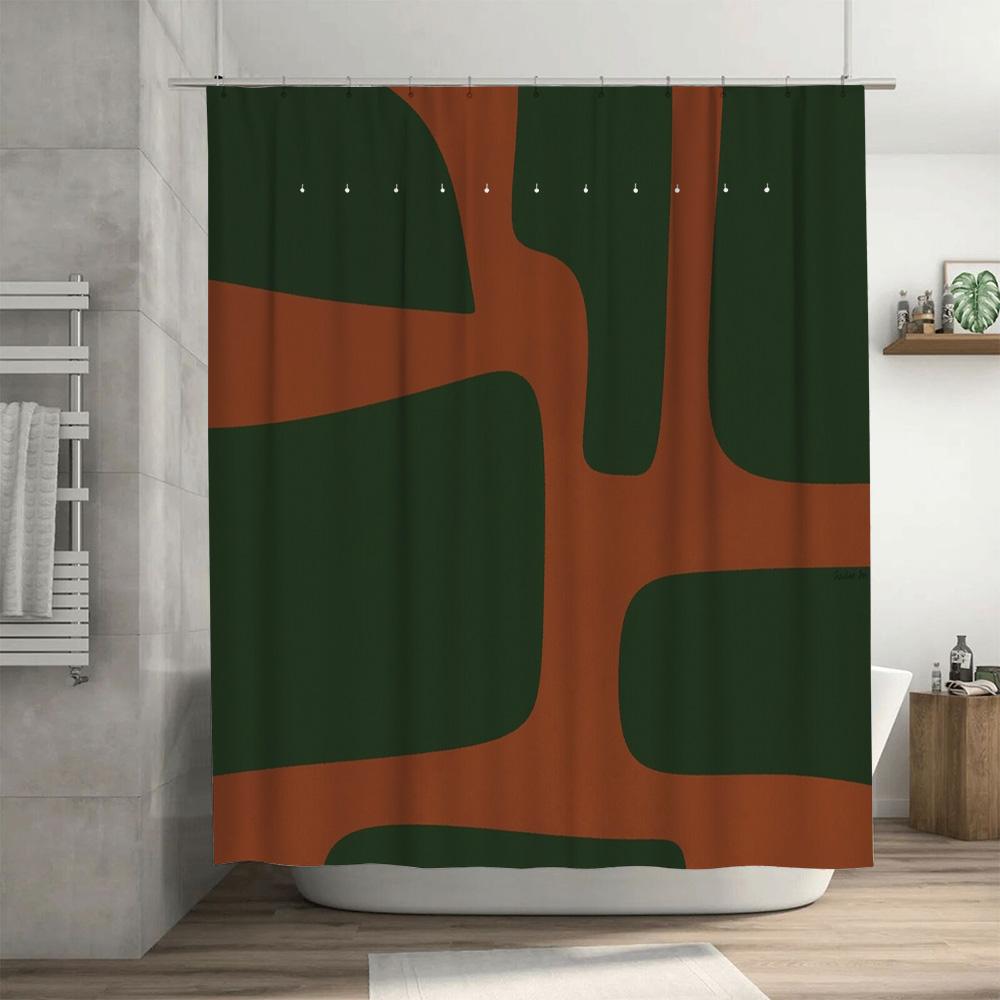 Modern Abstract Shower Curtain Waterproof Bathroom Decor Set Vintage Geometric Art Tapestry Liner Washable Home Textile