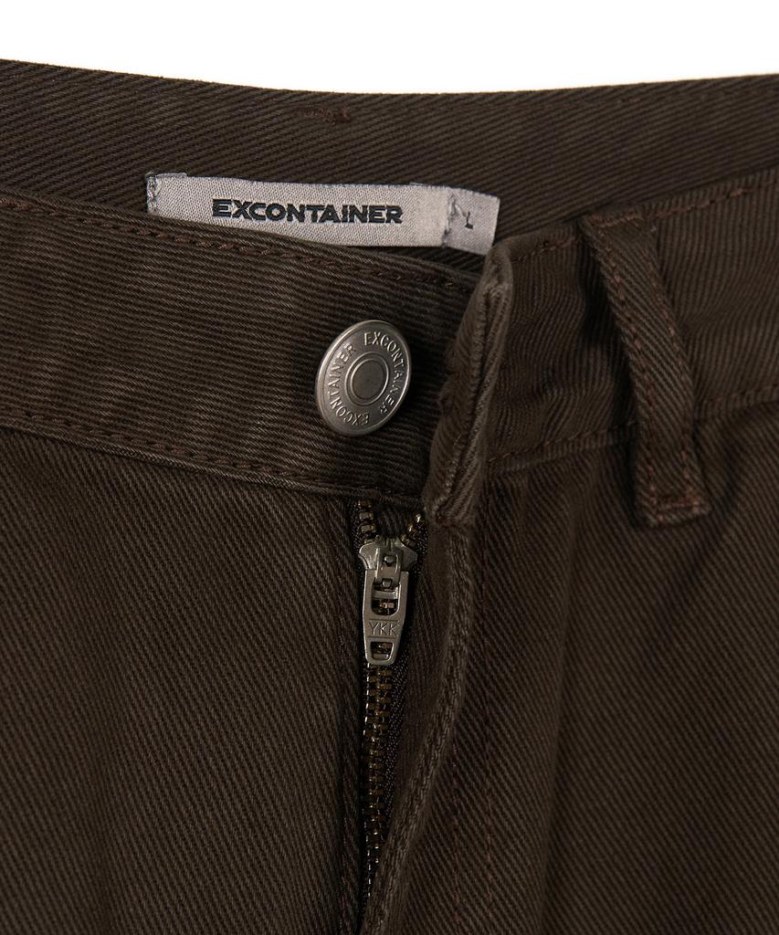 EXCONTAINER Double Knee Carpenter Garment Dyed Pants (Brown)