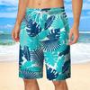 Summer 3D Tropical Plants Flower Print Shorts Fashionable Casual Beach Men's Shorts