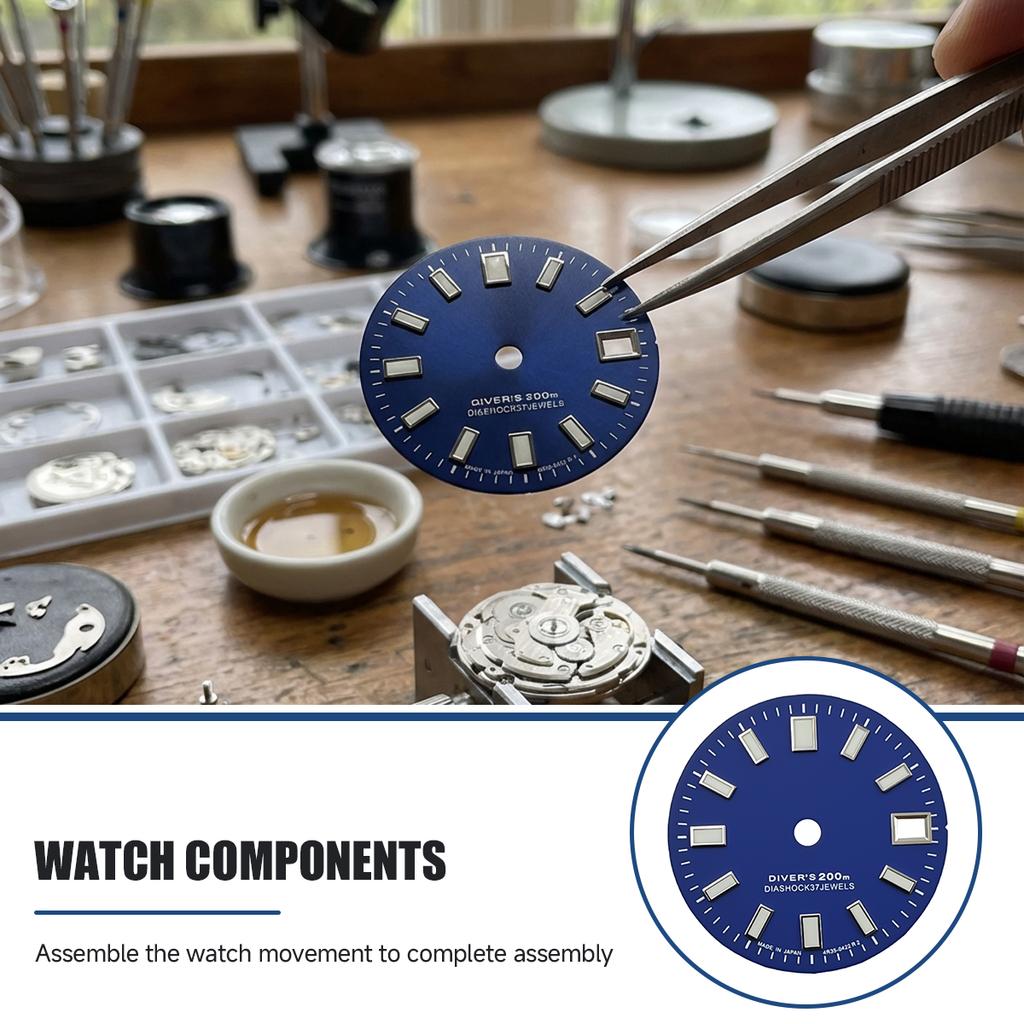 Neues NH35 Zifferblatt/NH34 Zifferblatt S Logo 28,5mm Grün Leuchtend Einzeldatum Mechanisches Zifferblatt für Seiko Modifikations Teile