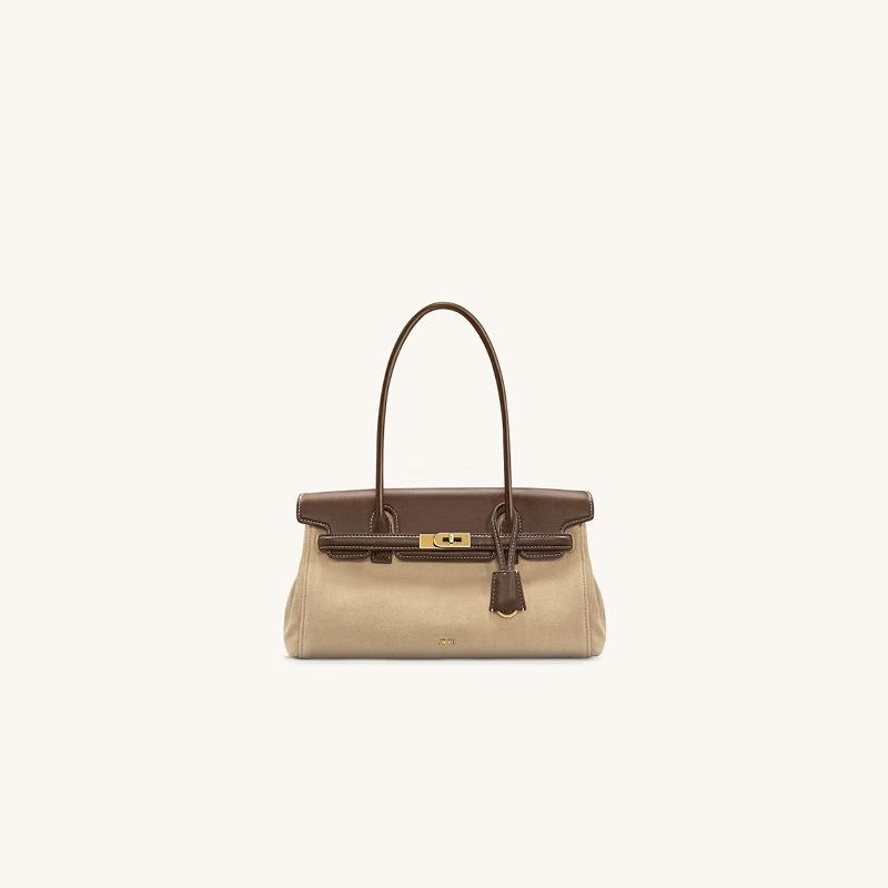 Baguette bag new a shoulder armpit bag leather niche design briefcase