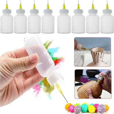 5 unidades Frasco de Cola com Ponta de Agulha 30cc, Frasco de Arte DIY, Frasco Aplicador com Ponta de Precisão, Dispensador de Fluxo Líquido Aplicadores Fineline