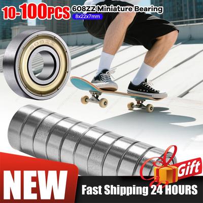 10-100PCS Miniature Bearings608zz Small Bearing Deep Groove Mini Ball 8*22*7mm Bearing Carbon Steel for Skateboard Scooter