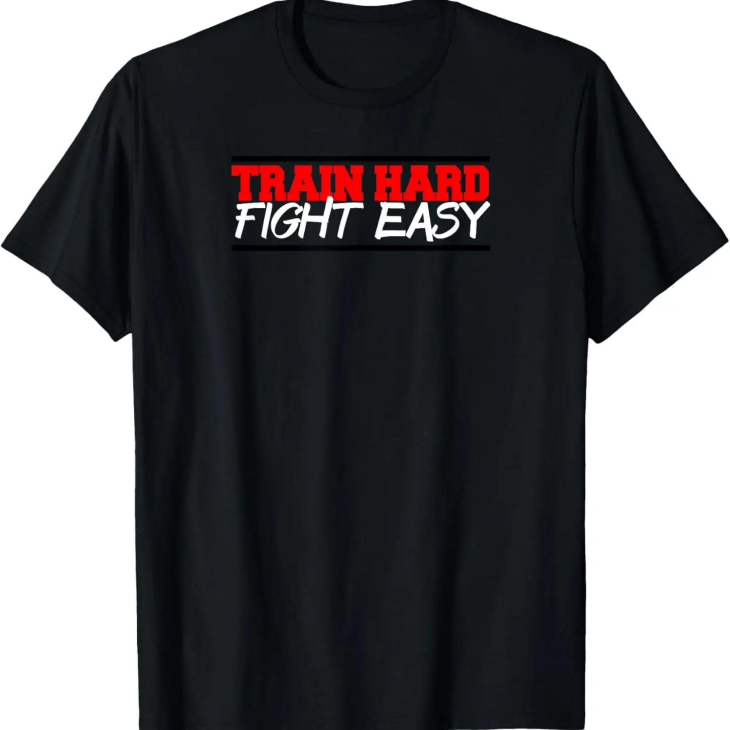 

Train Hard Fight Easy mma fighter gym t-shirt XXXXXL чорний