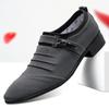 Men Classic Business Shoes Man Dress Shoes Fashion Korea Pointed Toe Lace-Up Formal Wedding Shoes Men Black canvas 2025 New