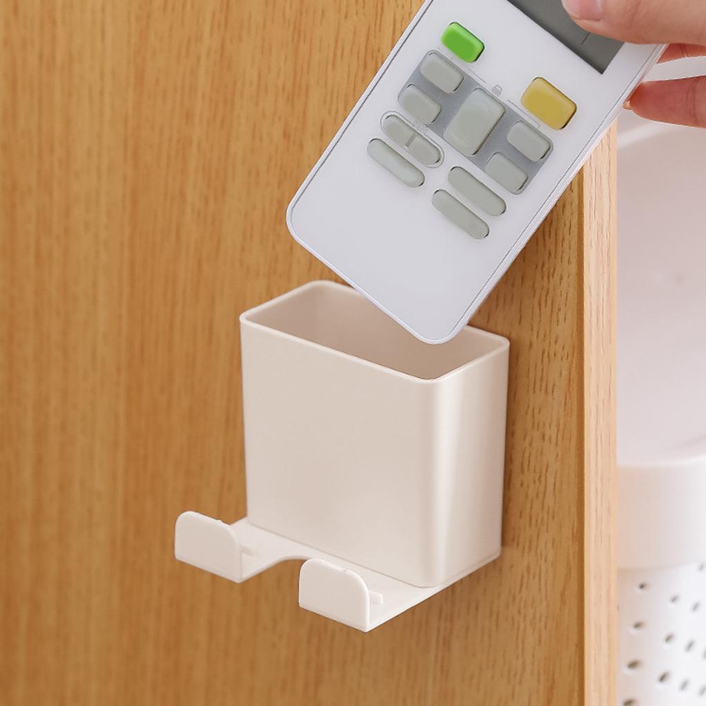 Wall Hanging Remote Controller Phone Bracket Storage Box No Hole Switch