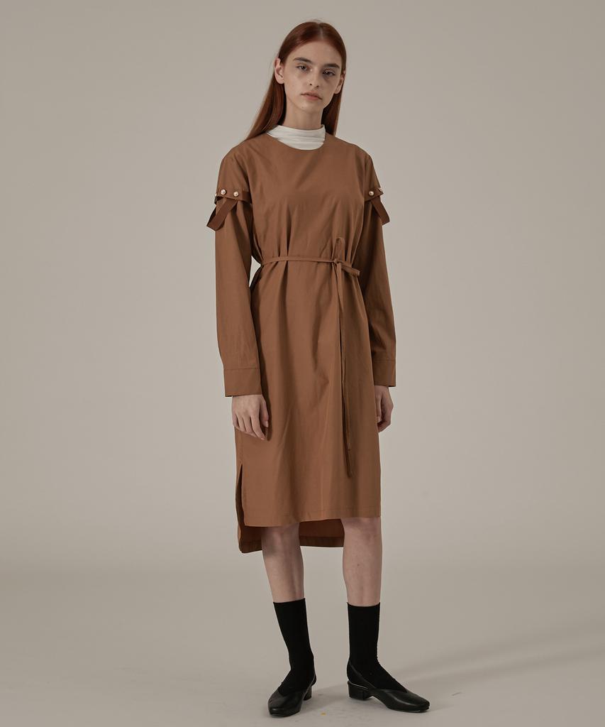 MODERNABLE Off-Shoulder Basic Dress - Beige