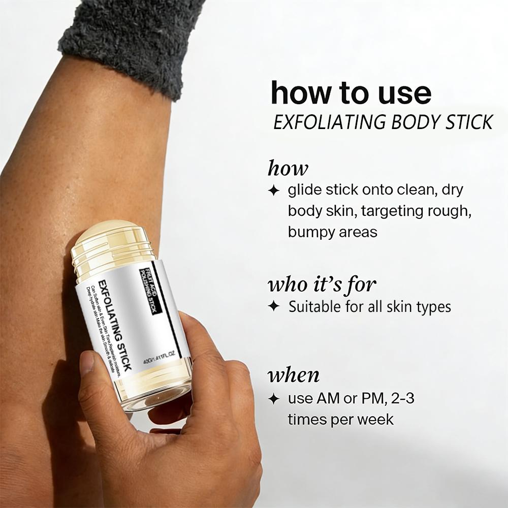 Exfoliating Body Stick-Gentle Exfoliates Surface Skin Cells To Refine Dark Patches-Even Skin Tone-Suitable For All Skin Types, 40g