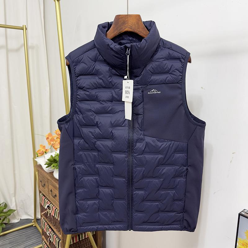 Herren Winddichte Stehkragen Daunenweste - Leicht, Heißversiegelt, 90% Daunen, Ärmellose Oberbekleidung für Herbst/Winter