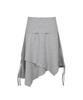 Saendeulig Unbalanced String Midi Skirt_Melange Gray