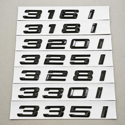 3D ABS Black Car Letters Logo 320i 325i 330i Rear Trunk Badge Emblem Sticker For 3 Series 320i 325i 330i 318i Tail Marking