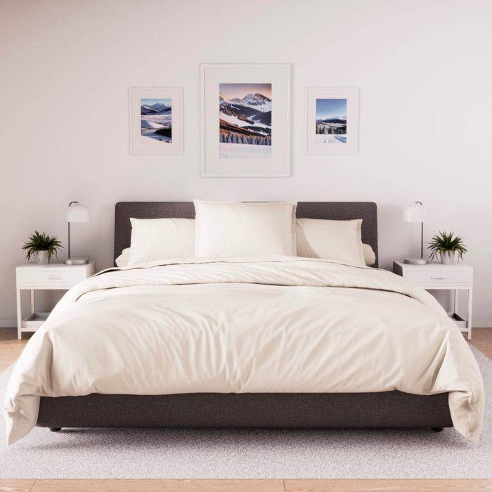 Housse de couette en polycoton 140x200 cm PERCALE lin, par Soleil d'ocre