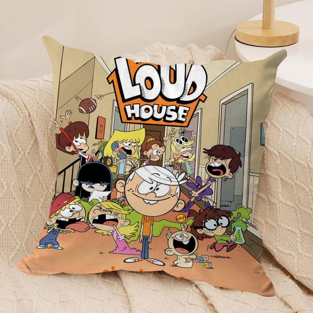 

Подушка с принтом L-Loud House, шелковистая коротковорсовая, двусторонняя, для дивана, всесезонная, декор для дома, подарок 30cmx30cm