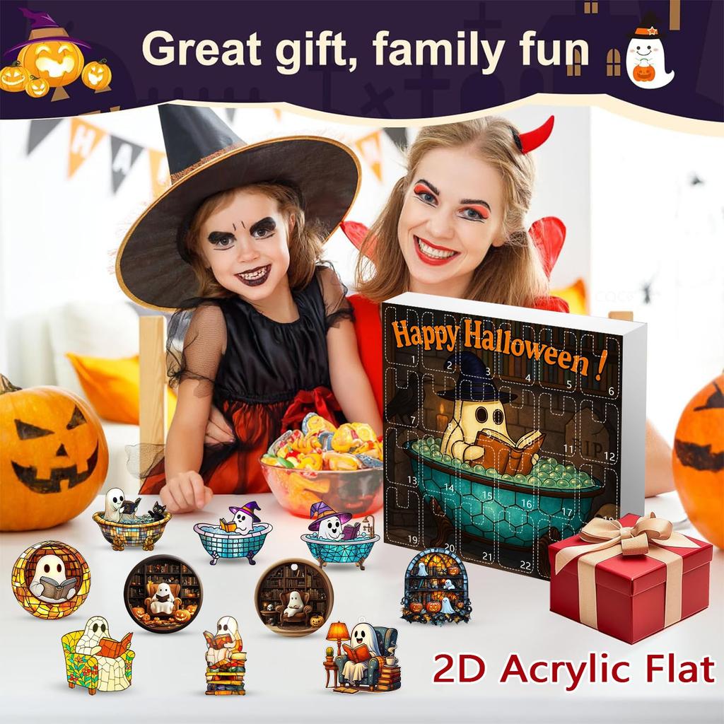 Halloweenský adventní kalendář obsahuje 24 adventních kalendářů, odpočítávací kalendář a překvapivé sběratelské předměty.