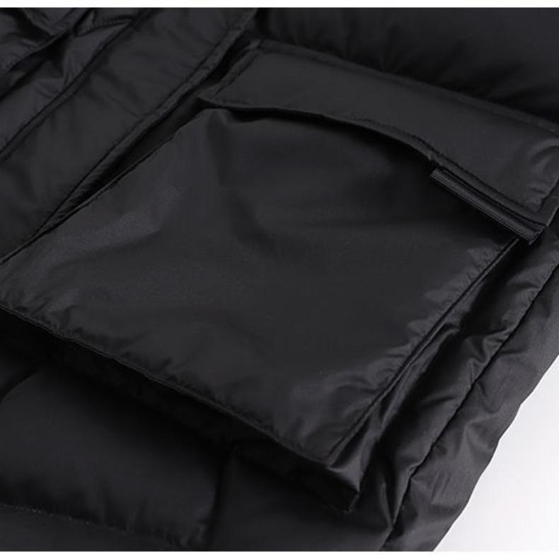 Hochwertiger Mädchen-Daunenmantel, weiße Entendaunen-Baumwoll-gefütterte Jacke, mittellanger Kindermantel im koreanischen Stil