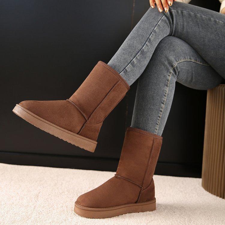 Large size snow boots men's and women's winter velvet thickened high-top versatile warm cotton boots cotton shoes