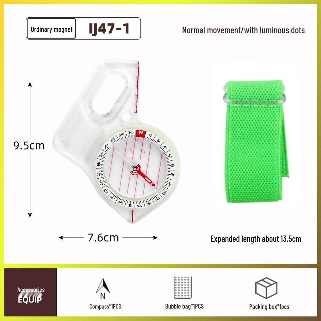 Compact Thumb-Type Outdoor Compass with Map Scale for Orientation and Teaching