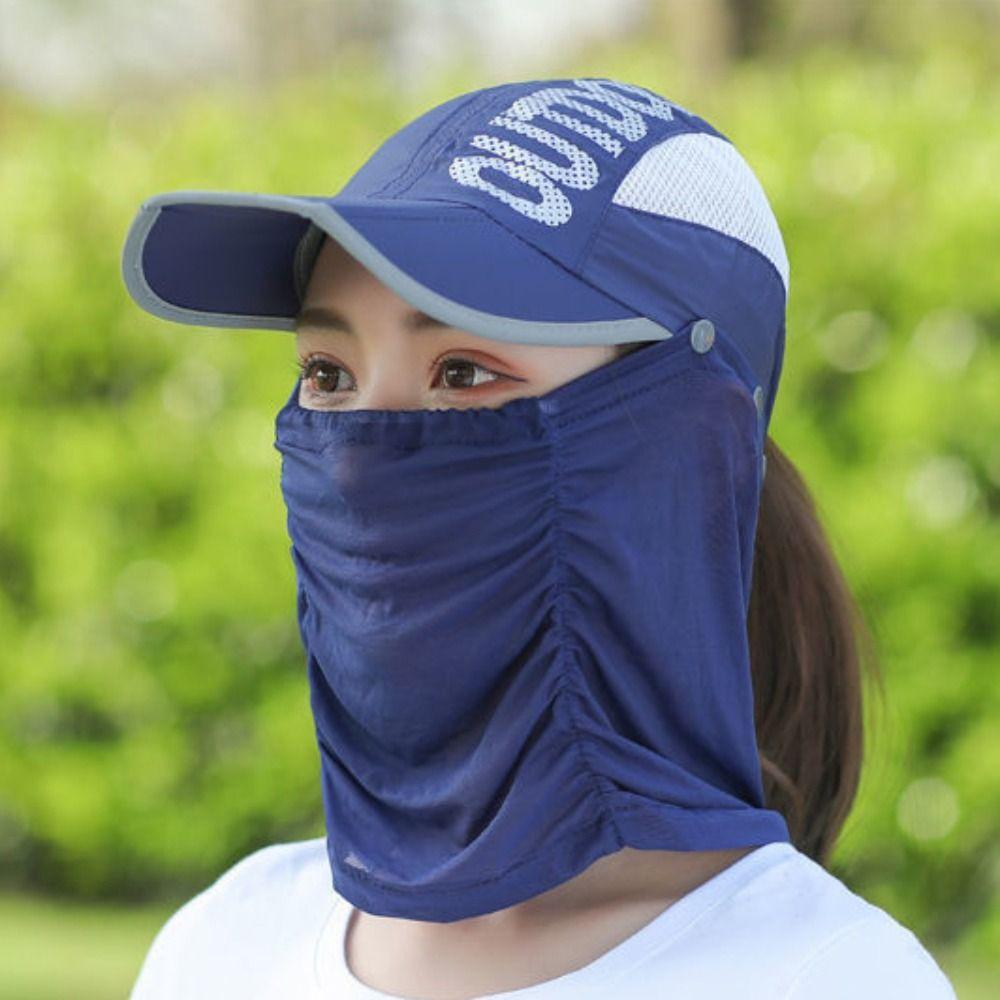 Neck Cover Sun Protection Hat Quick-dry Hat Face Cover Cap Breathable Wide Brim Baseball Cap Women