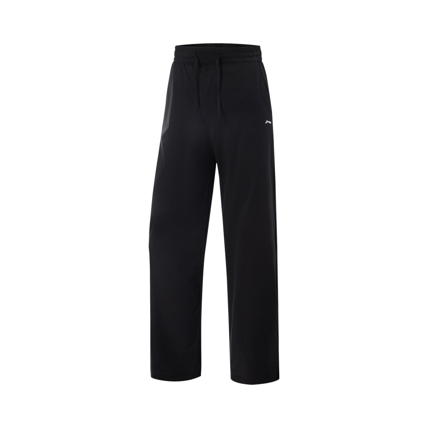 

Li-Ning Fitness Series Casual Simple Solid Color Straight Leg Knitted Sports Pants Women bottoms Black AKYV068-1 L