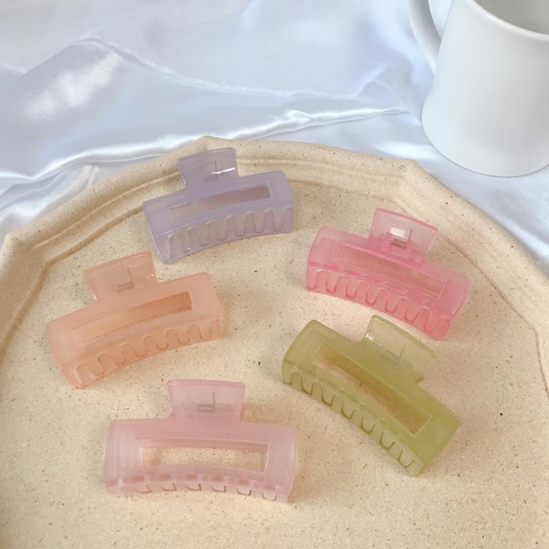 

1 шт. акриловые заколки для волос для девочек и женщин, чистый цвет, крабовые когти, зажим для хвоста, многоцелевой корейский стиль, модные аксессуары для волос