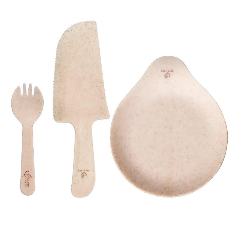 Weizenstroh Kinder Geburtstagstorte Besteck & Teller Set